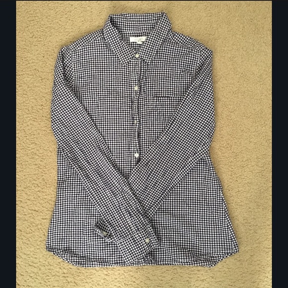 Delias Checkered Purple/White Button Down Top - Picture 3 of 7